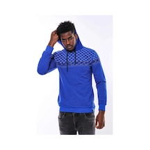 Wessi Lacivert Kapşonlu Taşlı Baskılı Desenli Sweatshirt Lacivert