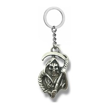 Ölüm Meleği Figürlü Gümüş Renk Unisex Metal Anahtarlık Gotik Ve Karanlık Aksesuar