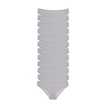 12 Adet Süper Eko Set Likralı Kadın Slip Külot Gri Çok Renkli