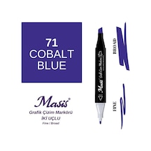 Çift Uçlu Marker Grafik Çizim Kalemi 71 Kobalt Mavi