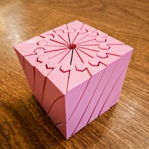 3d Baskı Twisting Küp - Mekanik Dönen Bulmaca Küpü-pembe