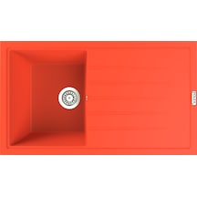 Polex Cristalüx Granit Evye P-03 Turuncu Tezgah Altı Ve Tezgah Üstü Mutfak Evyesi 85x49.5 CM