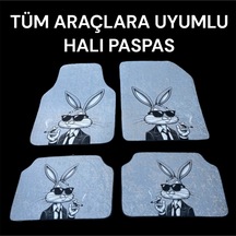 Lüx Oto Halı Paspas Desenli Yıkanabilir Universal Her Araca Uyumlu Tavşan