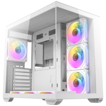 Antec Cx Mirror Mid Tower Oyuncu Kasası - 270 Panoramik Temperli Cam - 7x120mm Argb Fan - Atx / Micro-atx / Itx - Usb Type-c - Rtx 50 Serisi Uyumlu - Çift Bölmeli Tasarım Beyaz