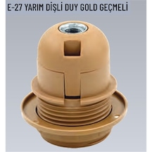 100 Adet E27 Gold Yarım Dişli Geçmeli Duy