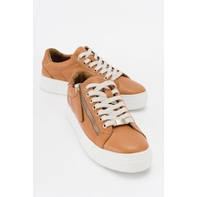 Luvishoes Berly Taba Hakiki Deri Kadın Sneakers Taba