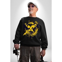 Sebep Olmadan Mutlu Ol Unisex Siyah Sweatshirt Siyah