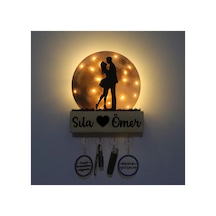 Led Işıklı Pleksi Dolunay Kişiselleştirilebilir Biblo Sandra Sarılan Sevgili Anahtar Askılığı Sarı - 737331545 Sarı