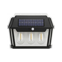 Tr Pt-2933 3lü Solar Led Duvar Lambası - Sarı Işık Ve Hareket Sensörlü Bahçe Aydınlatması