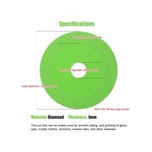 Pazly 100mm Elmas Kesme Diski - Cam, Şişe, Seramik İçin Çok Amaçlı Açılı Taşlama Diski
