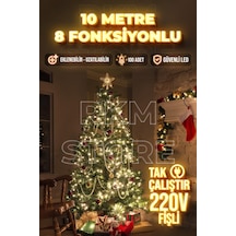 10 Metre Gün Işığı 100 Ledli Fişli 8 Fonksiyonlu Yılbaşı Ağacı Işığı Organizasyon Led Işık Gün Işığı