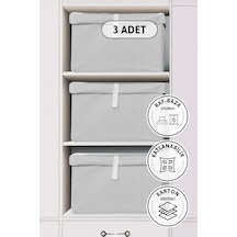 Kapaklı Baza 3'lü Hurç 50x40x19 - Gri Gri
