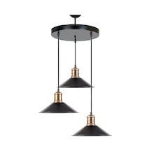 Dylight Retro Metal Siyah 3 Lü Dekoratif Sarkıt Avize-dy00101 Beyaz