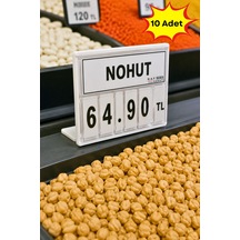 10 Adet - Fiyat Kasetlik Manav Kasap Şarküteri Etiketi Rakamlı Fiyatlık Ayaklı Küçük Boy 77x62 Mm Beyaz