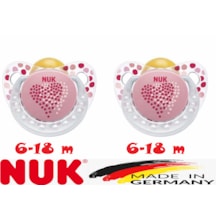 Nuk Trendline Adore Halkalı Ortodontik Kauçuk Emzik 6-18 Ay İkili / Pembe Açık Pembe
