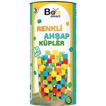 Renkli Ahşap Küpler 1 Adet