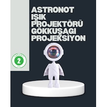 Astronot Tasarımlı Gün Batımı Efektli Şarjlı Led Lamba Beyaz 36154937