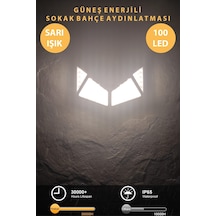 Technojet 4Adet 100 Ledli Sarı Işık Güneş Enerjili Hareket Sensör
