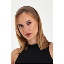 Kadın %100 Pamuklu Penye, Kaymaz, Terletmez, Ultra Hafif, Spor Saç Bandı Bandana - Tek Ebat / Kahverengi Kahverengi
