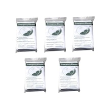 5 Paket Acil Durum Battaniyesi 210 X 140 Cm Isı Yansıtıcı Hayatta Kalma Battaniyesi, Gümüş, Oda
