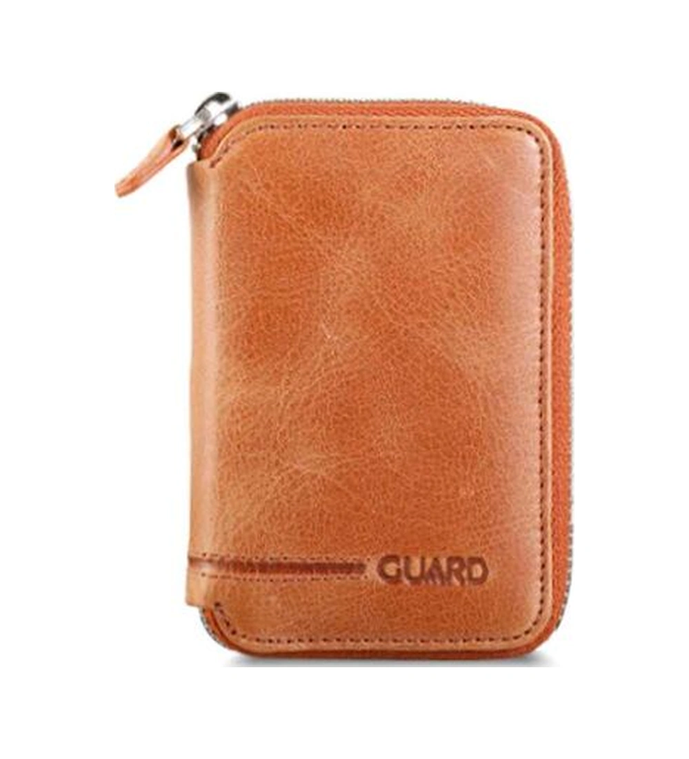 Guard Fermuarlı Antik Taba Deri Mini Cüzdan Çok Renkli