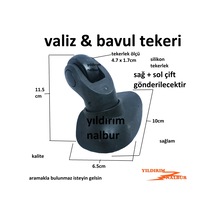 Bavul Tekeri Sağ Sol Çift Oval Teker Bavul Tekeri Dik Teker Silik