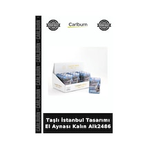 Özel Üretim Hediyelik Dekoratif Şık Aksesuar Taşlı İstanbul Tasarımı El Aynası Kalın Alk2486