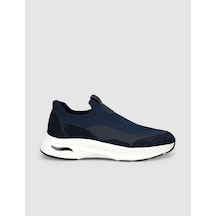 Cabani Lacivert Modern Triko Slip-on Sneaker Siyah - Neon Yeşil