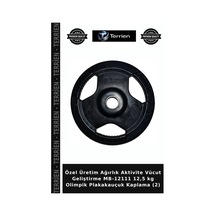 Özel Üretim Ağırlık Aktivite Vücut Geliştirme Mb-12111 12,5 Kg Olimpik Plakakauçuk Kaplama 2