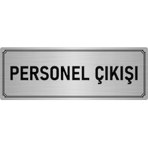 Metal Yönlendirme Levhası, Departman Kapı İsimliği Personel Çıkışı 10x20 cm Gümüş Renk