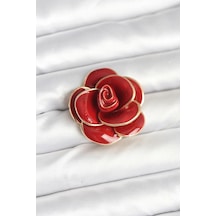Bfs Kırmızı Gül Model Broş Çok Renkli Bfs Kırmızı Gül Model Broş Çok Renkli