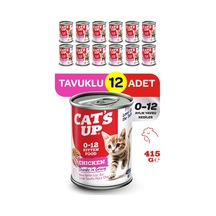Cats Up Yaş Yavru Kedi Maması Tavuklu 415gr 12li