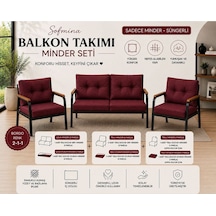 Kafe, Bahçe, Balkon Ve Teraslara Uygun 2-1-1 İçidolu Sünger Bordo