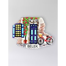 Belek Polyester Kabartmalı Magnet 7 X 5,5 Cm Dekoratif Hediyelik Buzdolabı Süsü Kod:1501