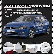 Volksvogen Polo Mk6 Oto Araç Kapı Koruma Fitili 5metre Parlak Beyaz Renk