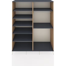 Kronos Gardrop 7 Raflı 2 Askılı 176x59x221 Çam-antrasit Antrasit