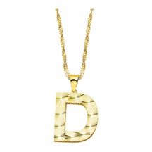 D Harfi 3 Boyutlu Altın Kolye 8KLHZ04