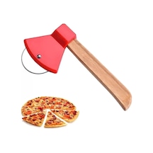 Pizza Kesici Bambu Saplı Balta Görünümlü Oval Kesici Royaleks-ra-311