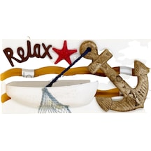 Ahşap Kabartmalı 3D Gemici Çapa Tablo Relax Duvar  Süs