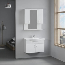 Denko Akyazı 80 Cm Mdf Beyaz Banyo Dolabı Takımı Çok Renkli