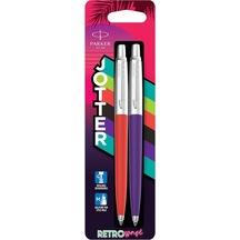 Jotter Originals Tükenmez Kalemler Retrowave Koleksiyonu Vermilion Kırmızı Ve İndigo Moru Mavi Mürekkep Or Genel