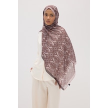 Mirsoy Scarf Rüya Pamuk Etnik Desen Şal Açık Vizon