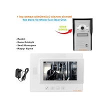 Görüntülü Diafon Sistemi 7 Inç Ekran Tek Daire Ve Ofisler İçin