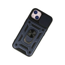 Apple iPhone  Uyumlu- 14 Kılıf Pars Lens Yüzüklü Silikon - Lacivert
