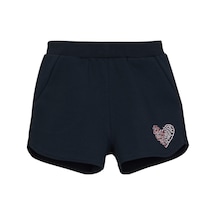 Lovetti Koyu Lacivert Kız Çocuk Kalp Baskılı Iki Iplik Şort 7853L011 Koyu Lacivert
