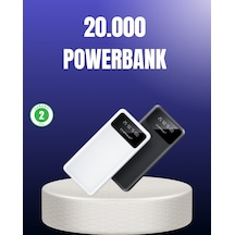 Akıllı Lcd Ekranlı 20.000mah Powerbank Pd + Usb + Type-c Beyaz
