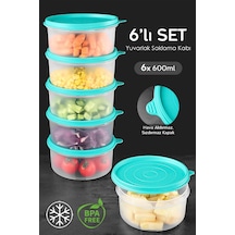 Meleni Home Organizer Düzenleyici Erzak Kabı Yuvarlak Gıda Saklama Kabı Seti Yeşil 6'lı 6 x 600 ML Yeşil