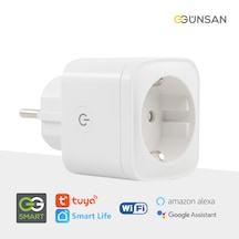 Günsan WiFi Akıllı Priz 16A | Enerji Takibi, Uzaktan Kontrol, Tuya Smart Life, Sesli Komut (Google Home & Alexa)