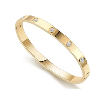 Novahub Altın Paslanmaz Çelik Bilezik Solmayan Kadın Bileklik Takı Altın