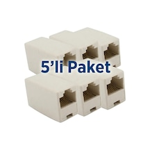 Alfais Zey Alfais 4438 Cat5 Cat6 Uzatma Rj45 Kablo Ekleyici 5 Li Paket Yüksek Performanslı Bağlantı